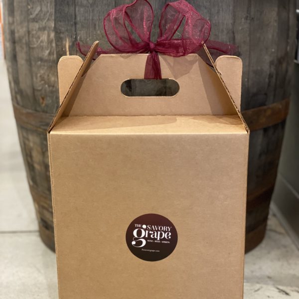 six bottle wine gift box with bow