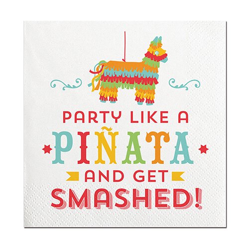 party like a pinata and get smashed cocktail napkins - beverage napkins for sale online
