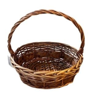 small brown basket with handle