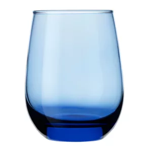 libbey blue stemless wine glass