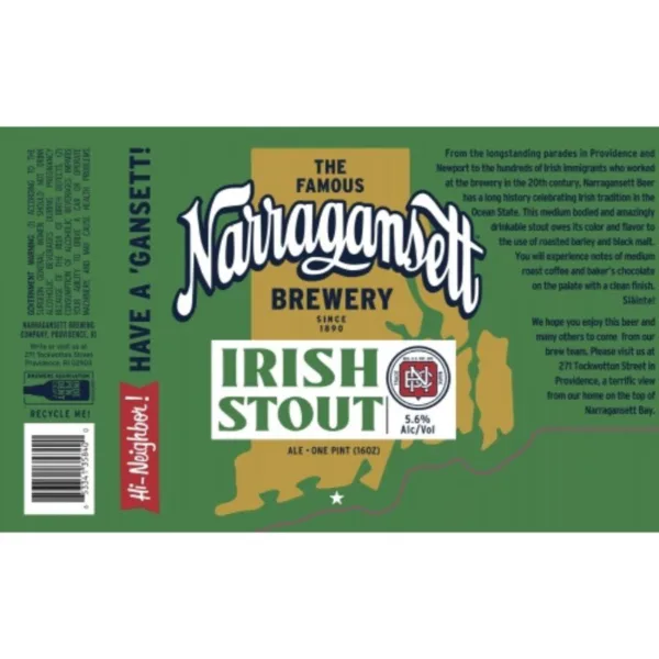 narragansett brewery irish stout - beer for sale online